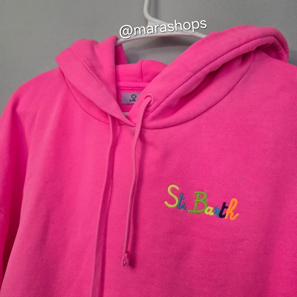 MC2 Saint Barth Cotton Bandanna Hoodie With St. Barth Embroidery Pink - Image 4