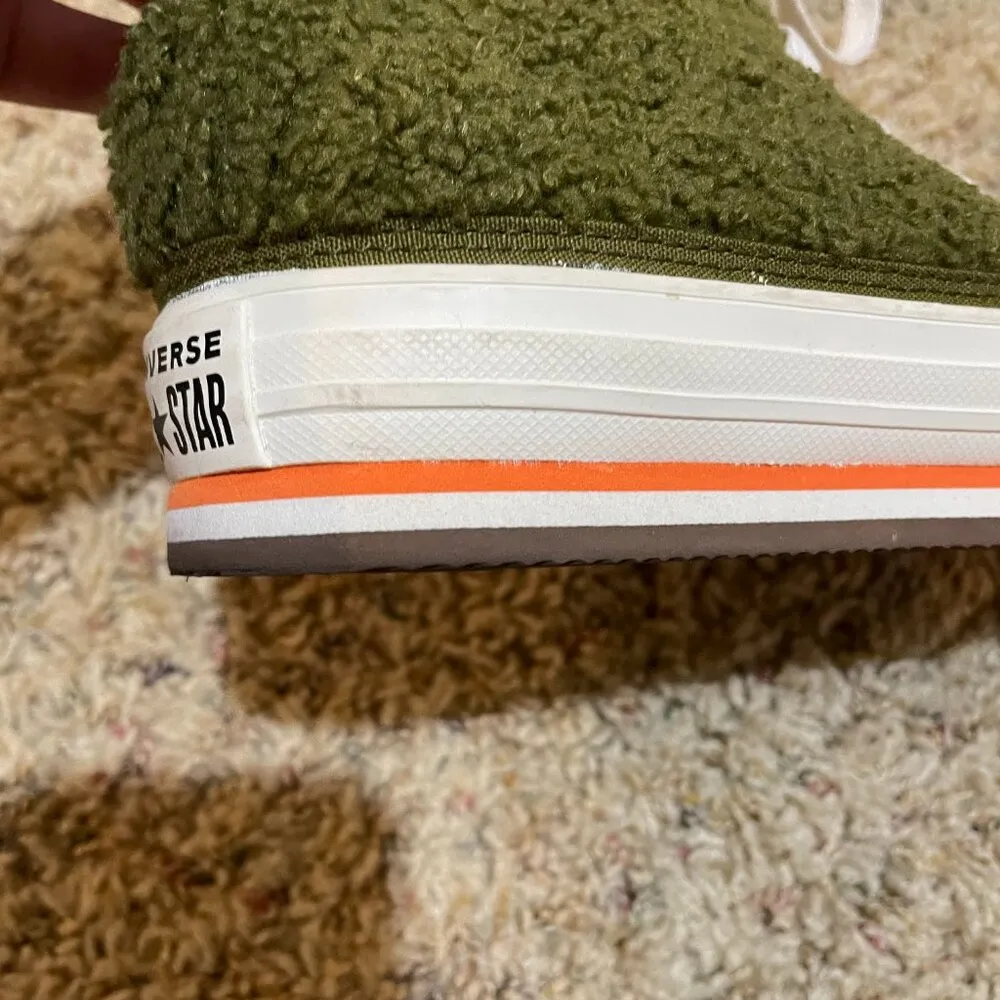 Converse Sherpa EVA Platform High Top Sneakers Dark Moss Bold Mandarin Y4.5/W6.5 - Image 14