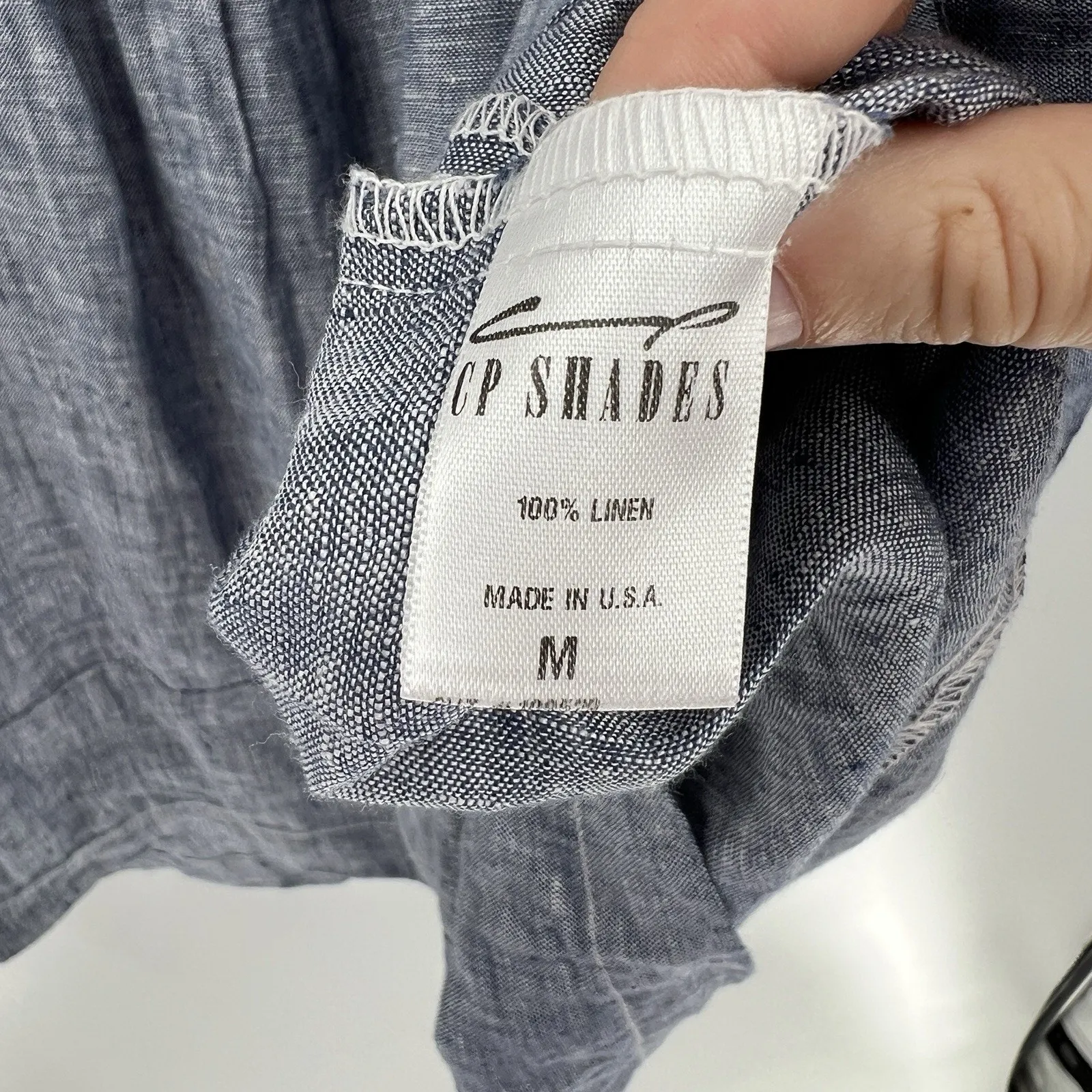 CP Shades Regina 100% Linen‎ Short Cap Sleeves Tunic Dress V-Neck Size Medium - Image 10