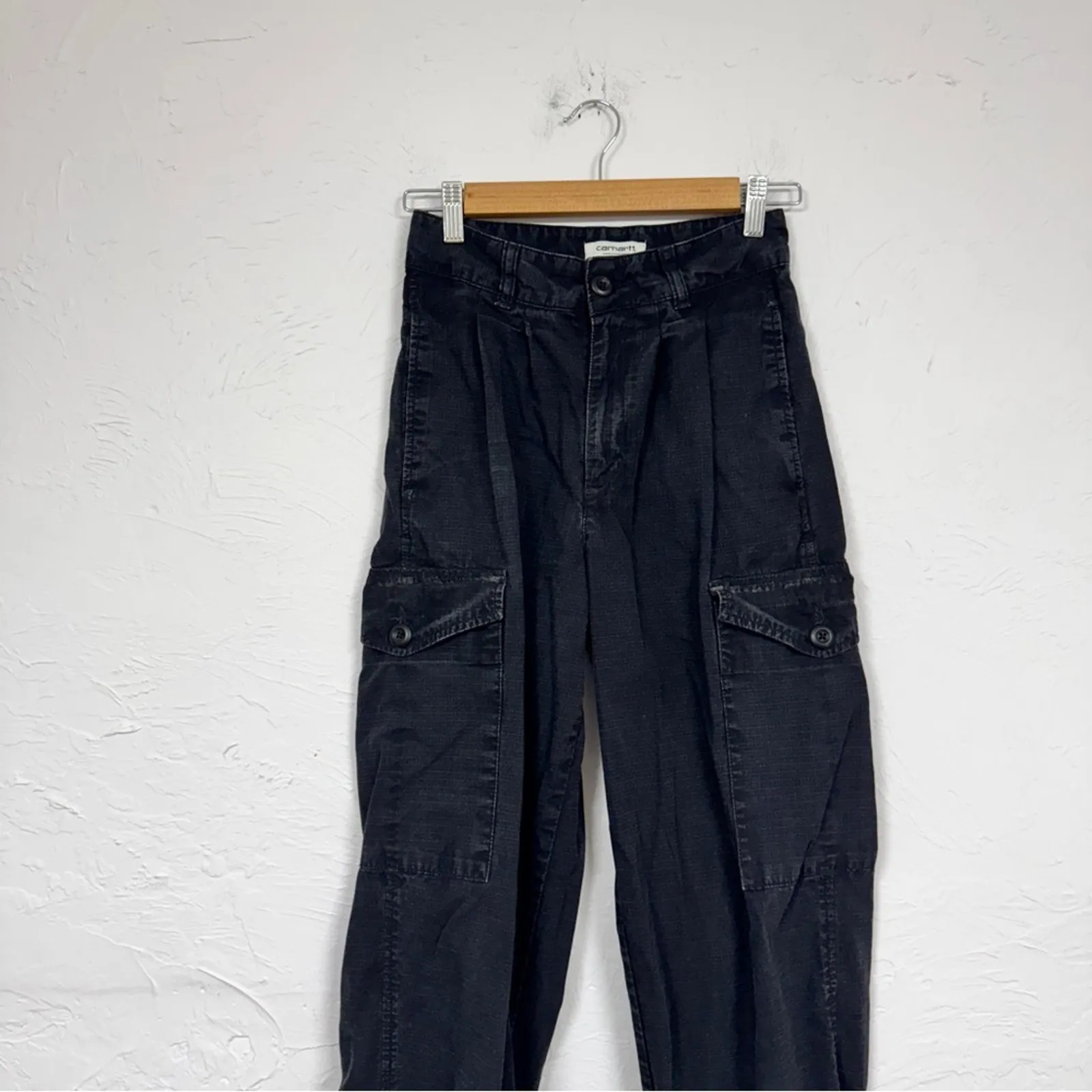 Carhartt Black Cargo Relaxed Fit Jogger Pants Womens 24 Collin Style Casual - Image 2