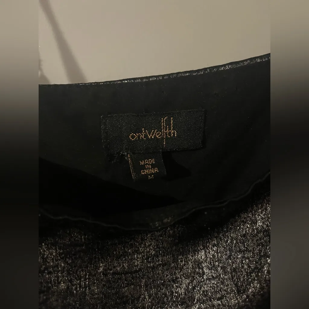 OnTwelfth Black Metallic Babydoll Midi Lined Dress Whimsigoth Icon Shimmer Sz M Size M - Image 16