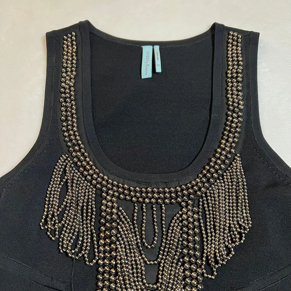 Guess by Marciano Sleeveless Scoop Neck Beaded Cocktail Dress Size X-Small Y2K - Image 3