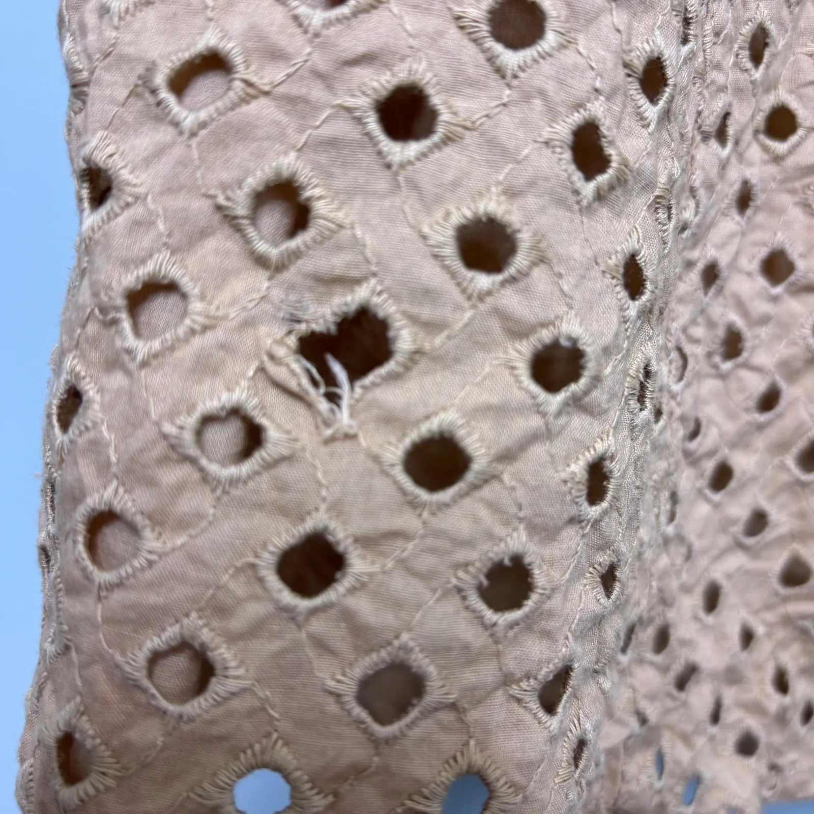 Diane Von Furstenburg Taffy Tan Eyelet Lace Wrap Cotton Belted Midi Dress 6 - Image 11