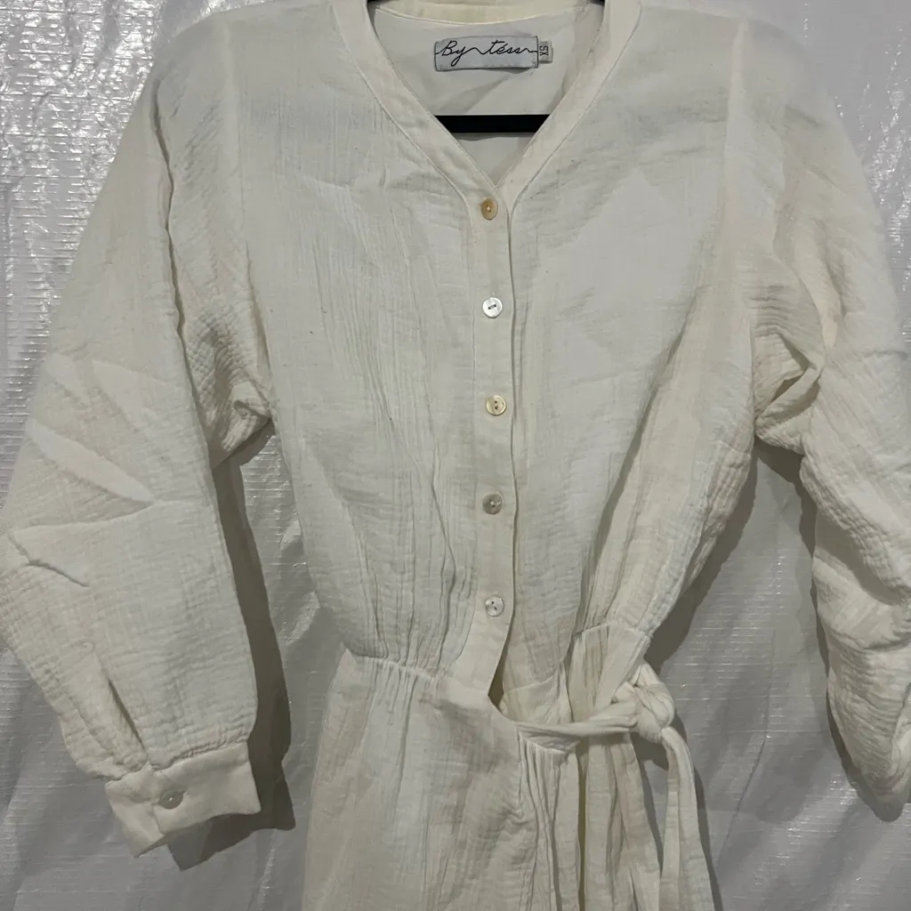 By Tess Cream Wrap Dress Size XS - Image 2