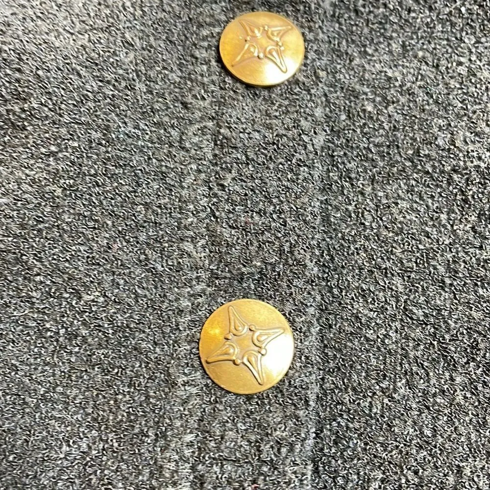 90s Vintage LL Bean Black Boucle Cropped Button Front Cardigan Jacket Medium - Image 2