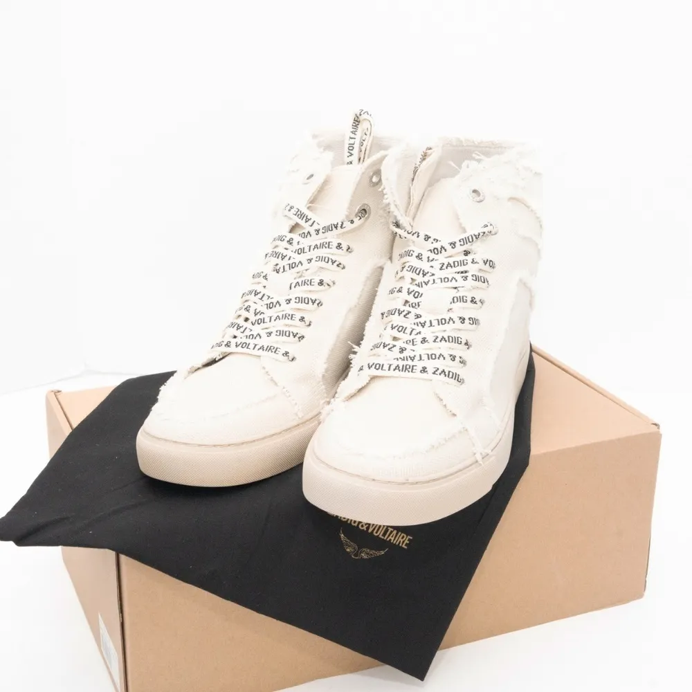 Zadig Voltaire High Flash Canvas Shoes White - Image 3