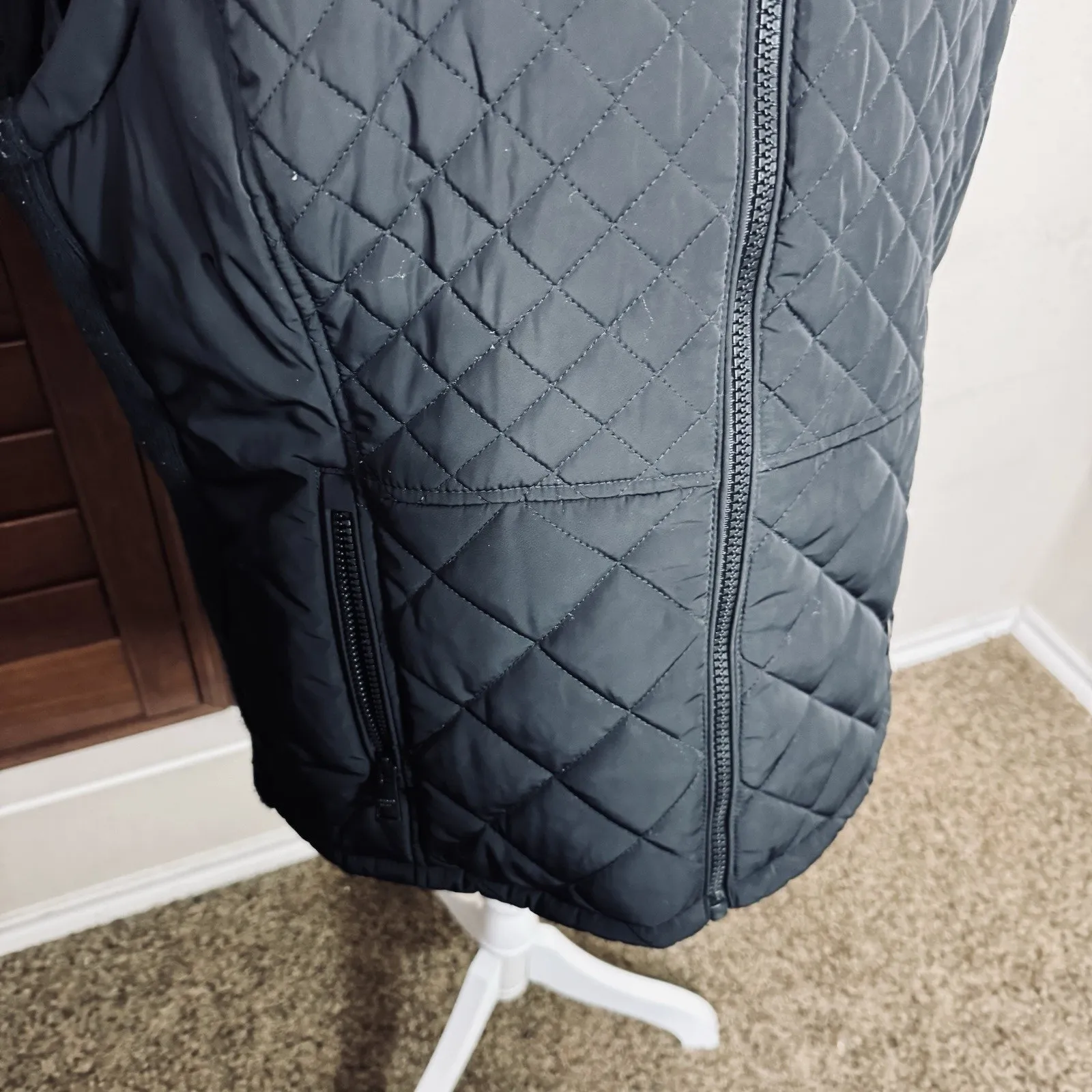 Andrew Marc Vest Womens XL Quilted Pockets Full Zip Black Puffer - Image 3