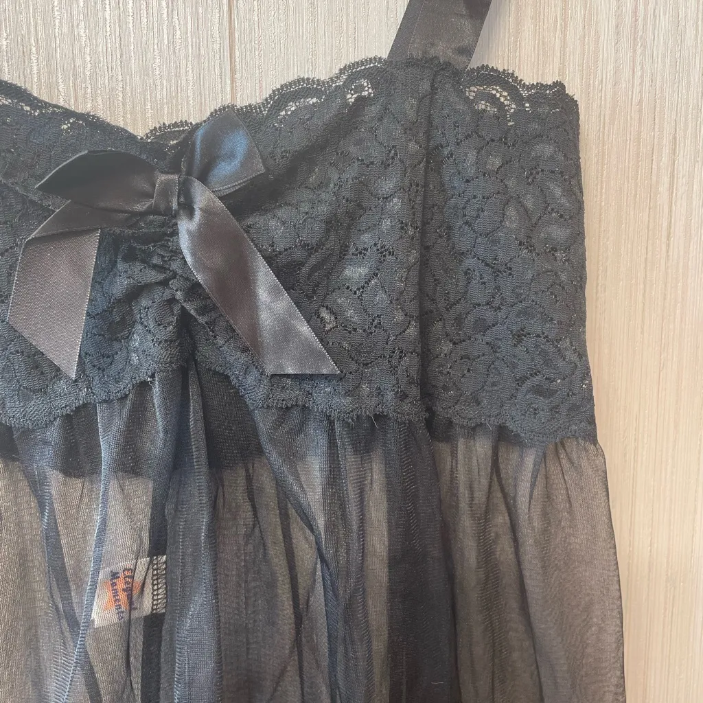 Elegant Moments Sheer Lace Babydoll Lingerie - Image 3