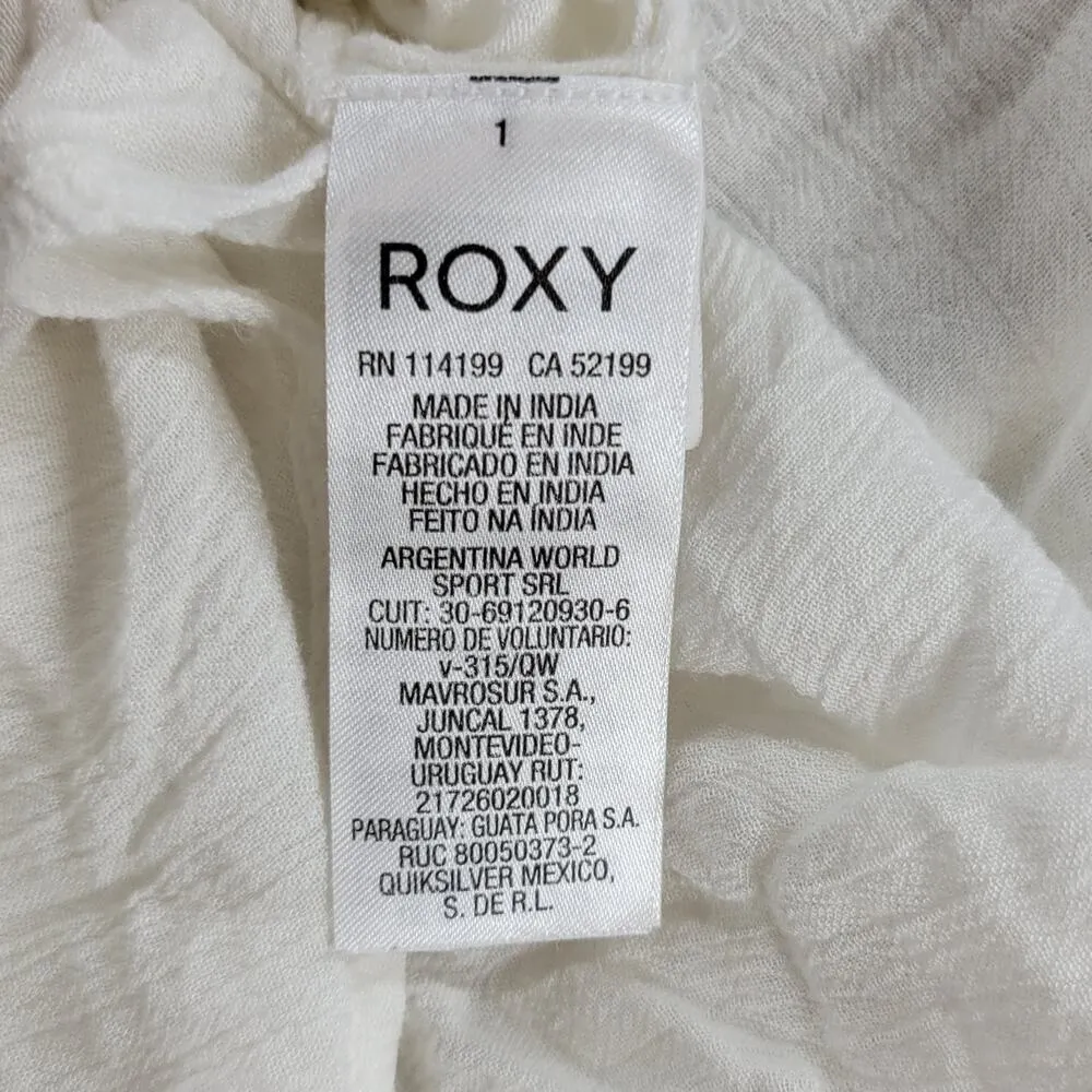 Roxy Flowy Top Womens S White Sleeveless Laced Ties Summer Beachy Babydoll - Image 4