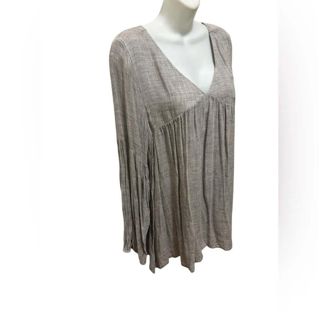 Sundance Babydoll Tunic Top Sz L Gray Wool
Blend Casual Bohemian Lightweight LS - Image 4