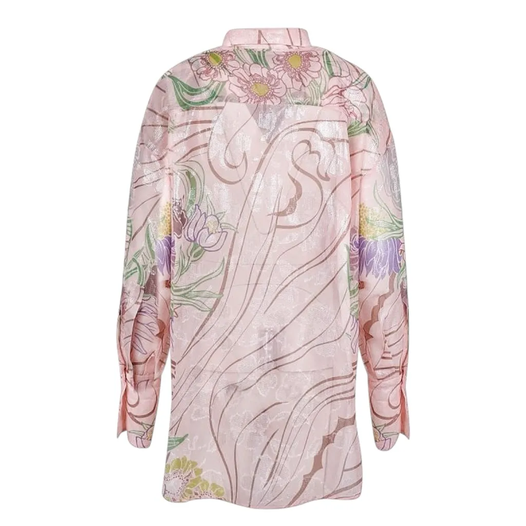 SABINA MUSAYEV Alexis Long Sleeve Top, Blush Print, XS Pink - Image 6