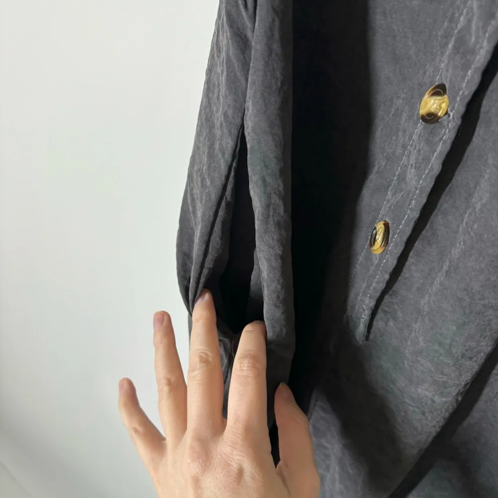 Charcoal Grey Button Front Sleeveless Jumpsuit Size Small - Image 4