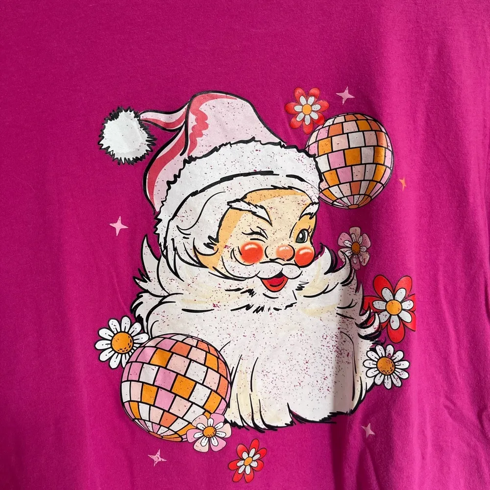 Disco Santa tee Pink Size M - Image 3