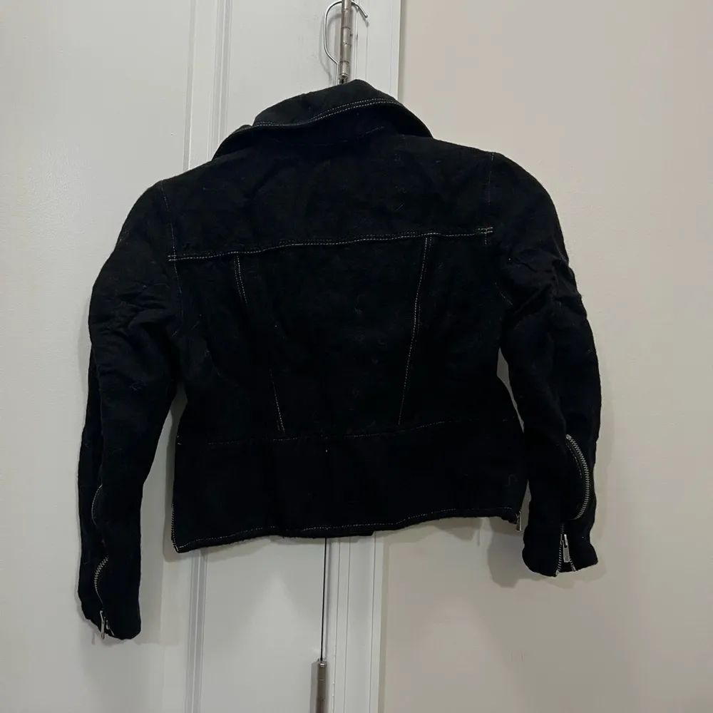 Colovos Black Wool Cropped Button Up Jacket Size Small $725 - Image 5