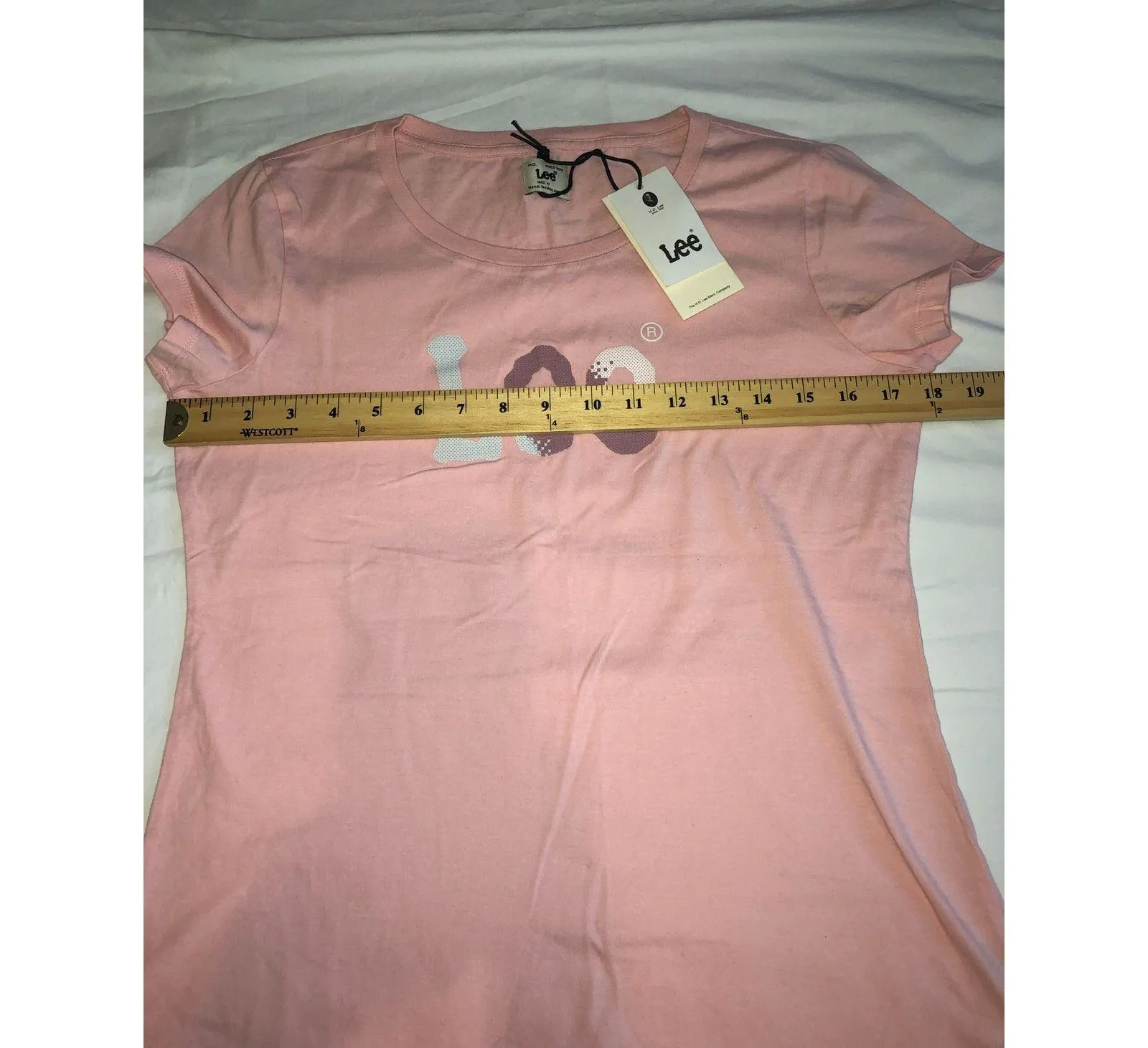 Lee Ladies Fitted T-Shirt Size M Graphic Pink Tee Short Sleeve Round Neck NEW - Image 3