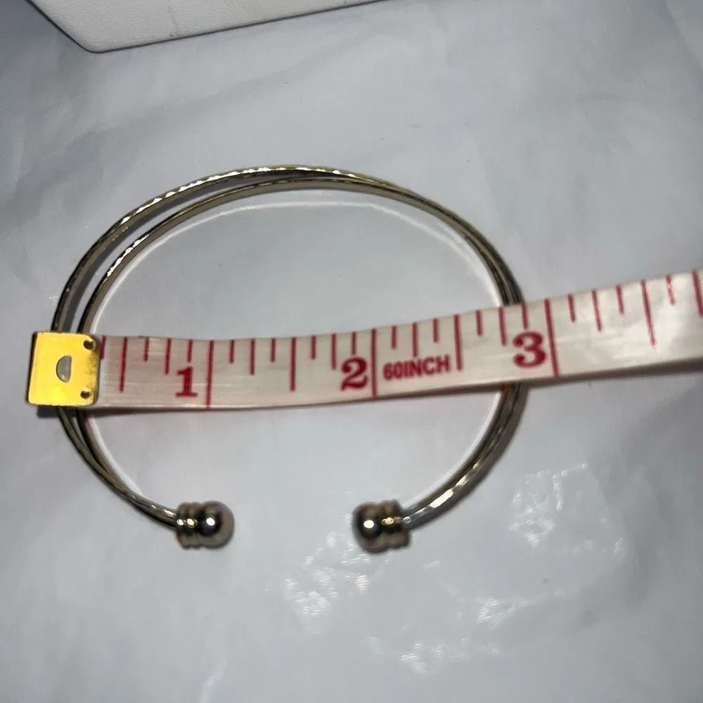 Gold‎ Tone Delicate Criss Cross Cuff Bracelet Gold - Image 4