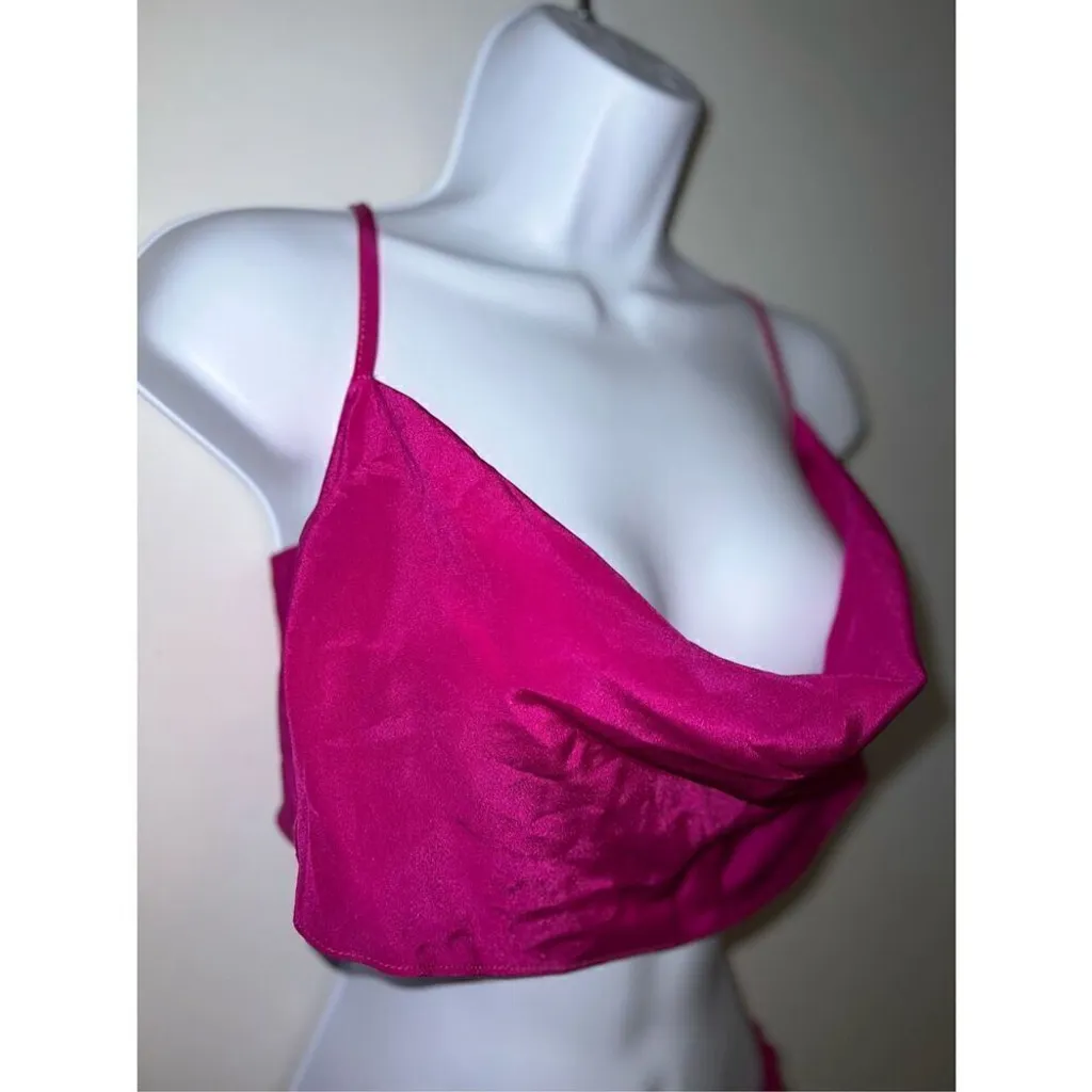 Women’s 100% Silk Cami Top & Bottoms Pink Set L/XL Size L - Image 3