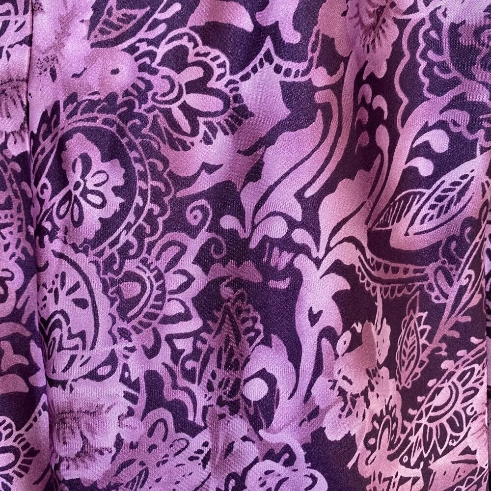 VTG Sophia by Delicates Women's Medium Satin Lace Floral Slip Dress Nightgown Purple - Image 15