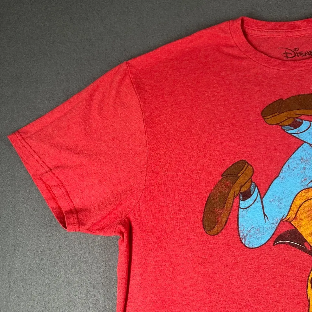 Disney Goofy Unisex L Red Short Sleeve Cotton‎ Blend Graphic Tee Shirt T-shirt - Image 5