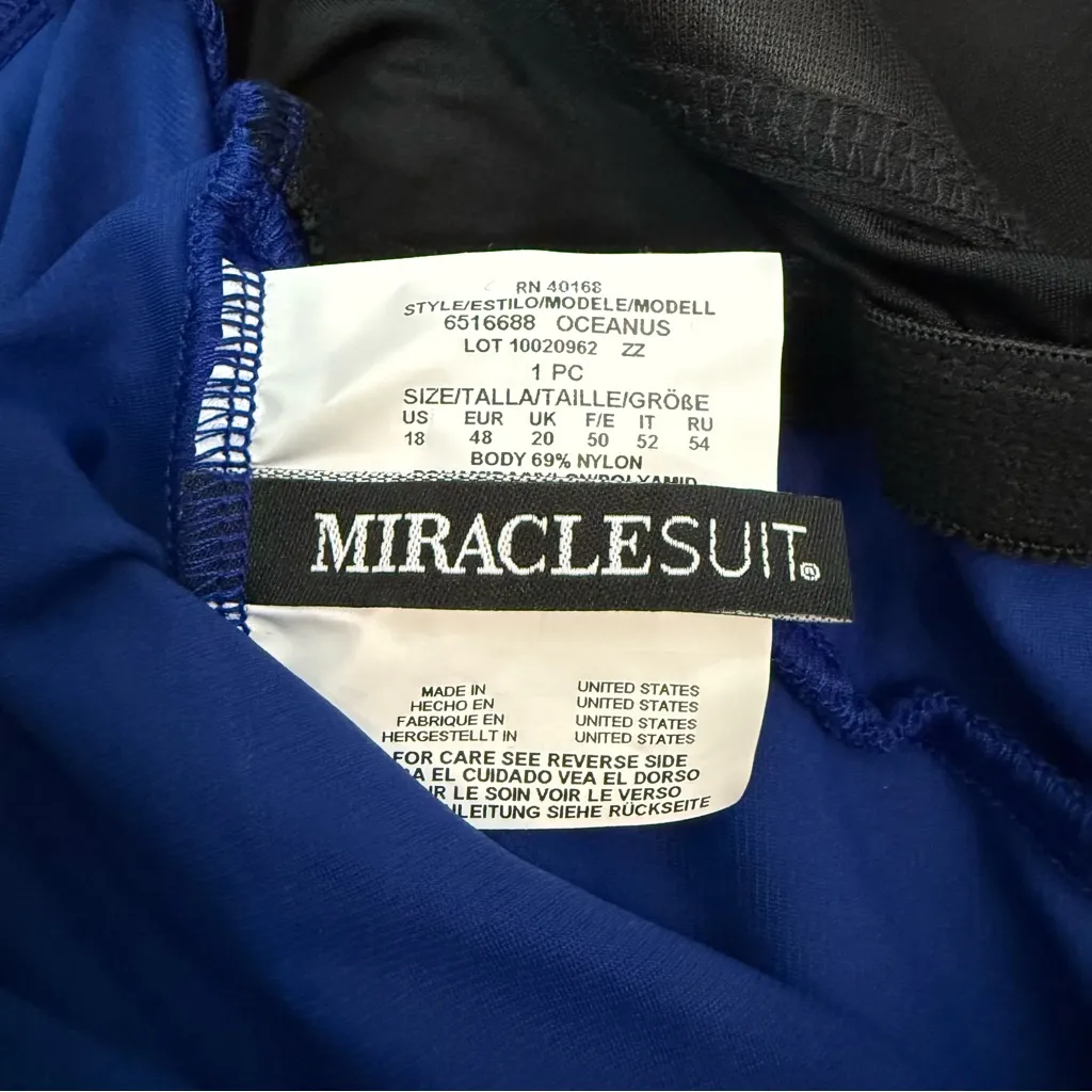 Miraclesuit Oceanus One Piece Swimsuit Blue‎ 18 - Image 4