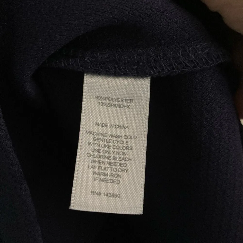 Larry Levine career knee length stretch Waffle knit skirt womens L navy blue NEW - Image 5