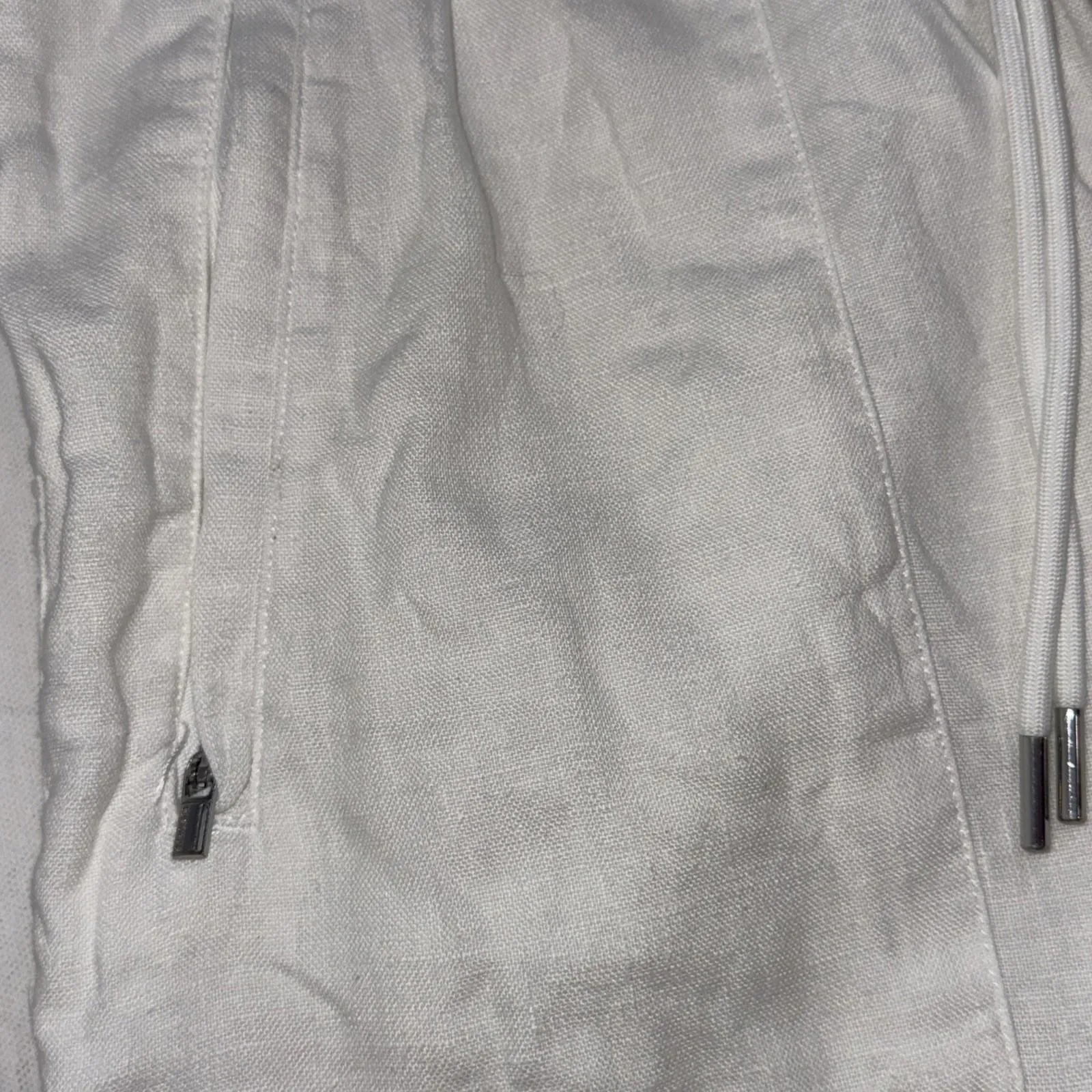 Athleta Cabo Linen Wide Leg White Elastic Minimalist Old Money Relaxed Pants 8 - Image 9