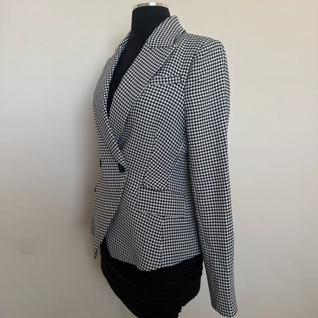 Walter Baker Clorinda Houndstooth Print Blazer Jacket Size Small - Image 5