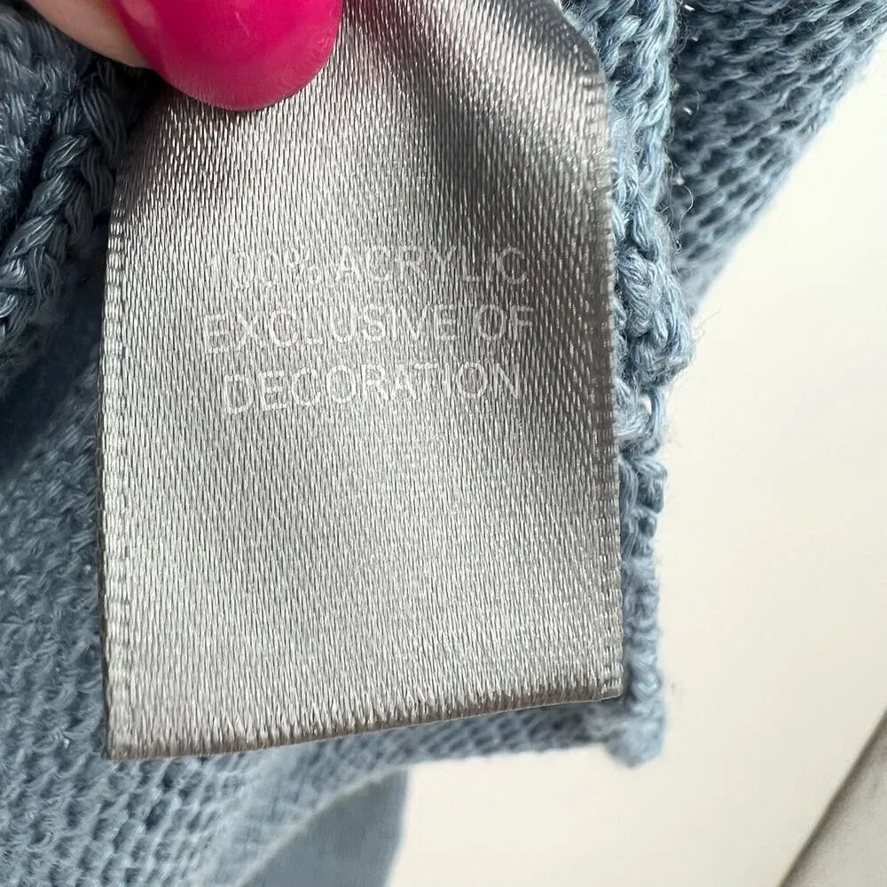 Marled Reunited Clothing light blue Chill palm tree knit pullover sweater sz XL - Image 9