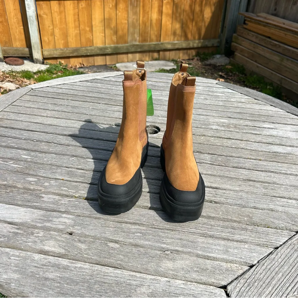 Sam Edelman Nwt  Lulia Nubuck Lug-Sole Boots camel whisky suede‎ size 8.5 - Image 4