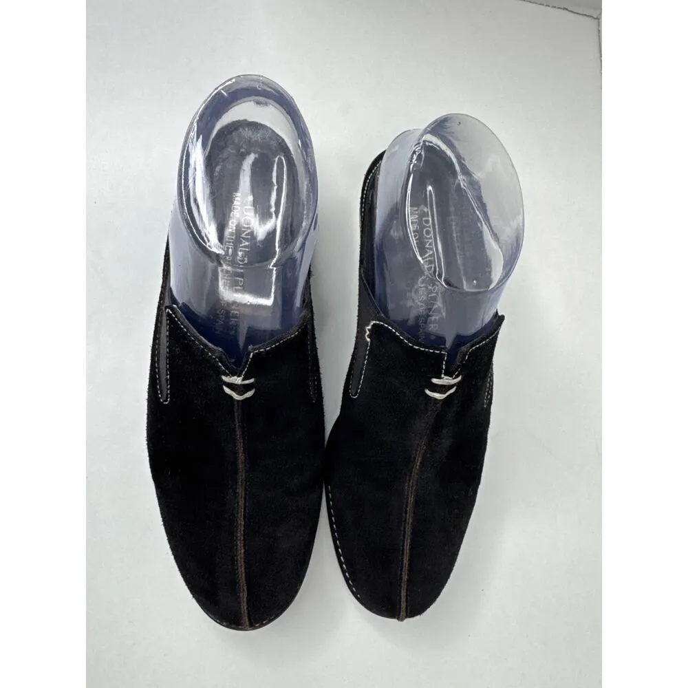 Donald J. Pliner Suede Slip On Black Mule Loafers Shoes 7.5 - Image 6