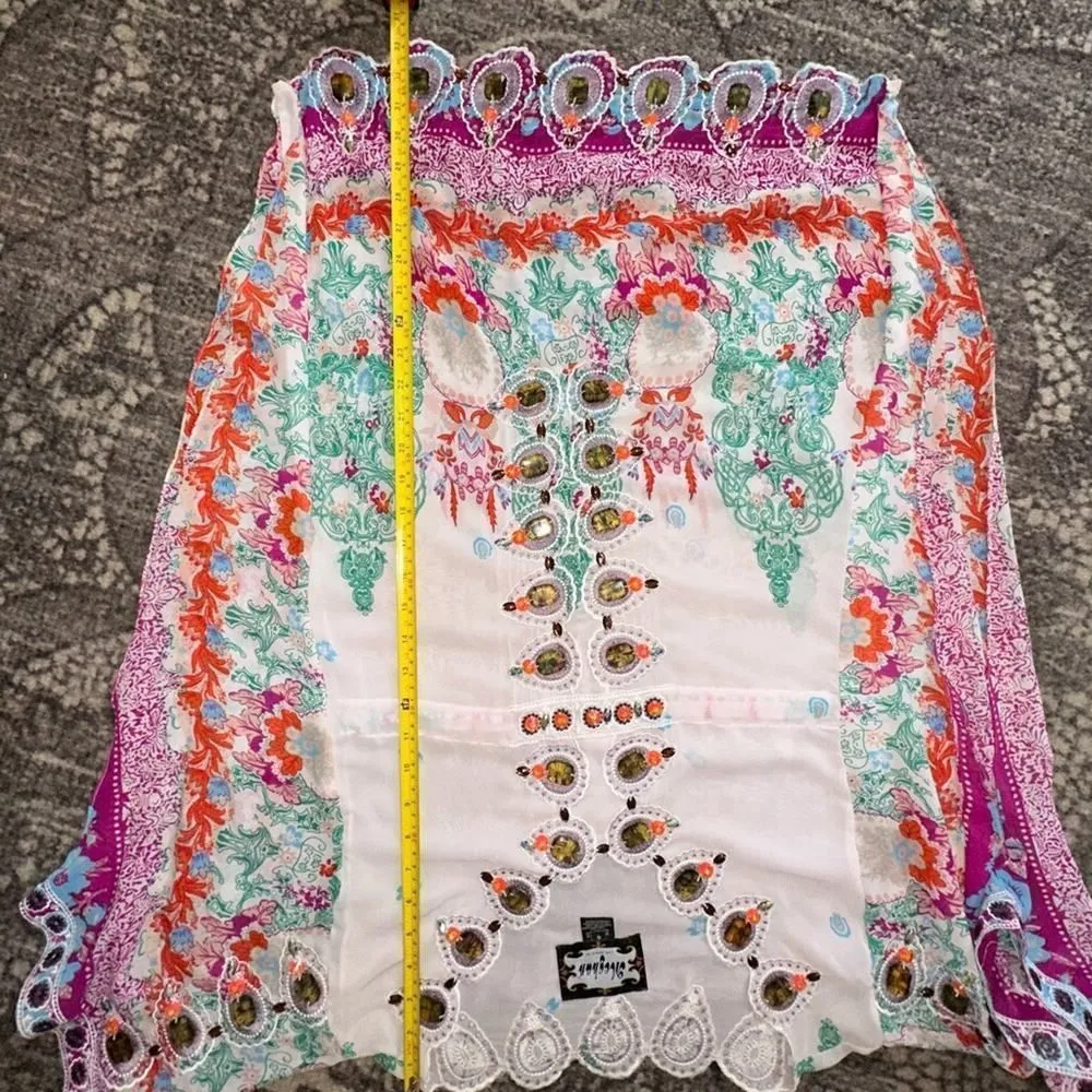 Meghan Los Angeles Women's 6 Multi-Color Beaded Rhinestone Tops Tunic Cover Up - Image 9