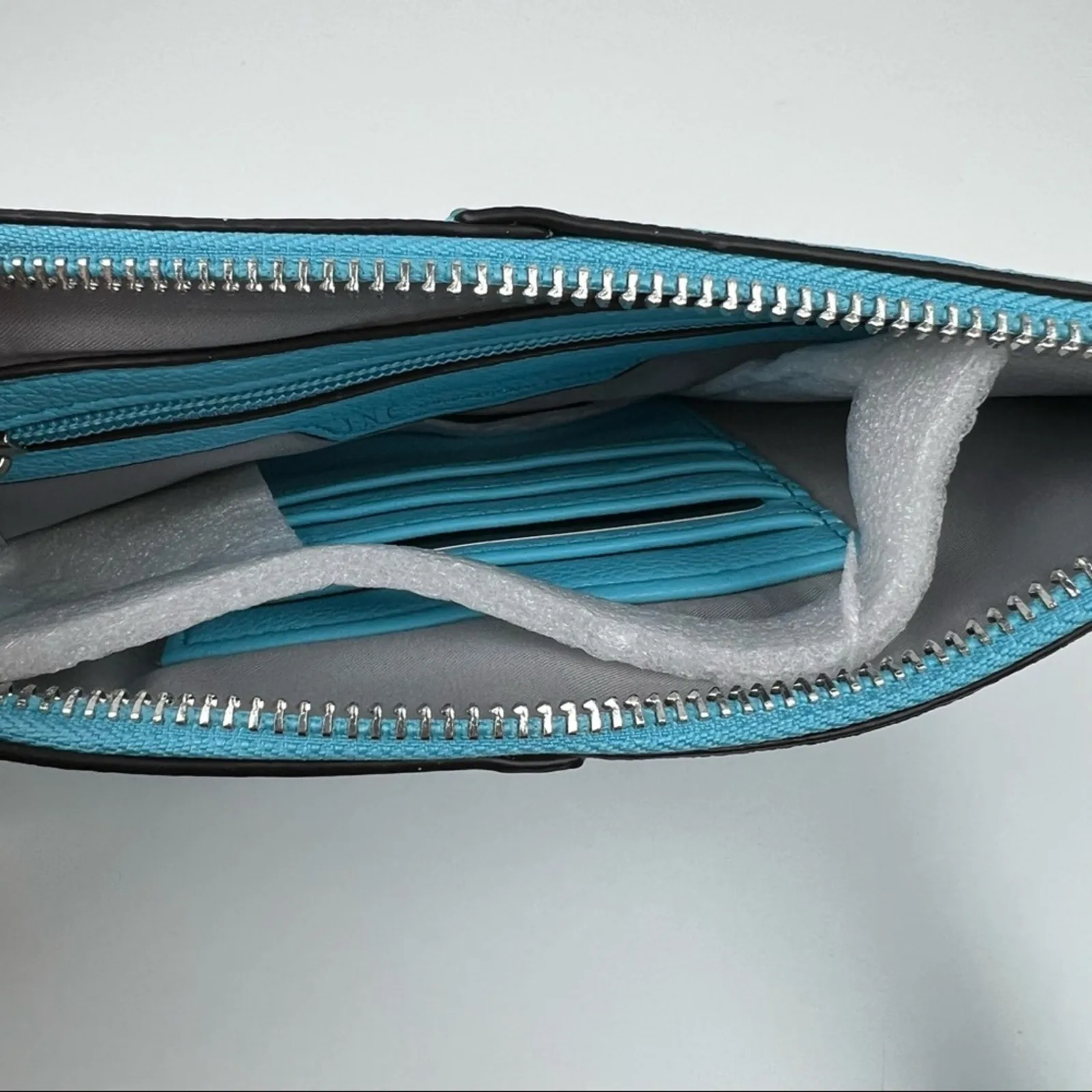 INC International Concepts Aruba Blue Party Tassel Zippered Wristlet - Image 5