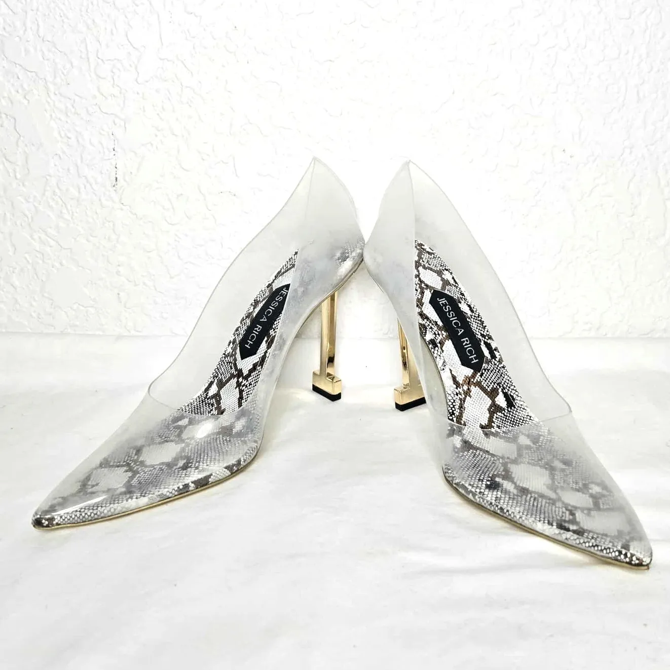 Jessica Rich Women's So Fancy Tall Sandal Pump in Snake Size 10 (40) Gold - Image 2