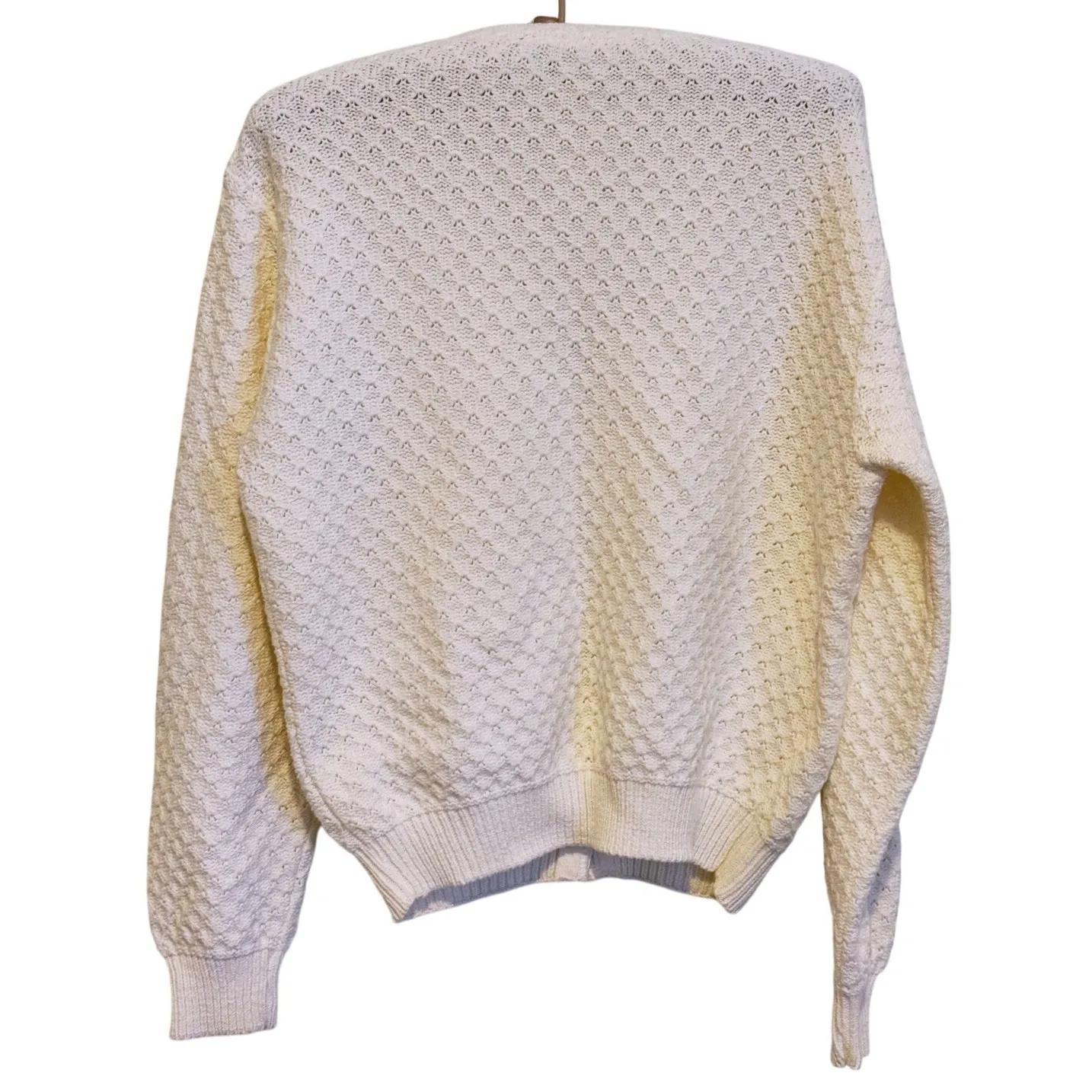 Vintage Liz Sport Cottagecore Knit Cardigan Small Cream Cozy Heritage Preppy - Image 3