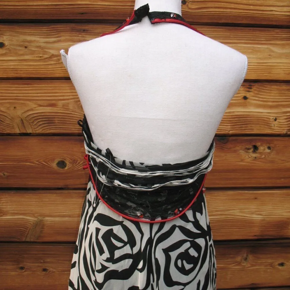 Vintage Y2K 90's Alberto Makali Silk Floor Length Halter Dress Maxi - Image 8