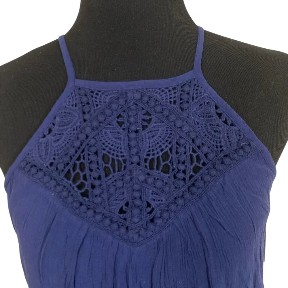 Navy Blue Drop waist Halter Dress Vacation beach - Image 2