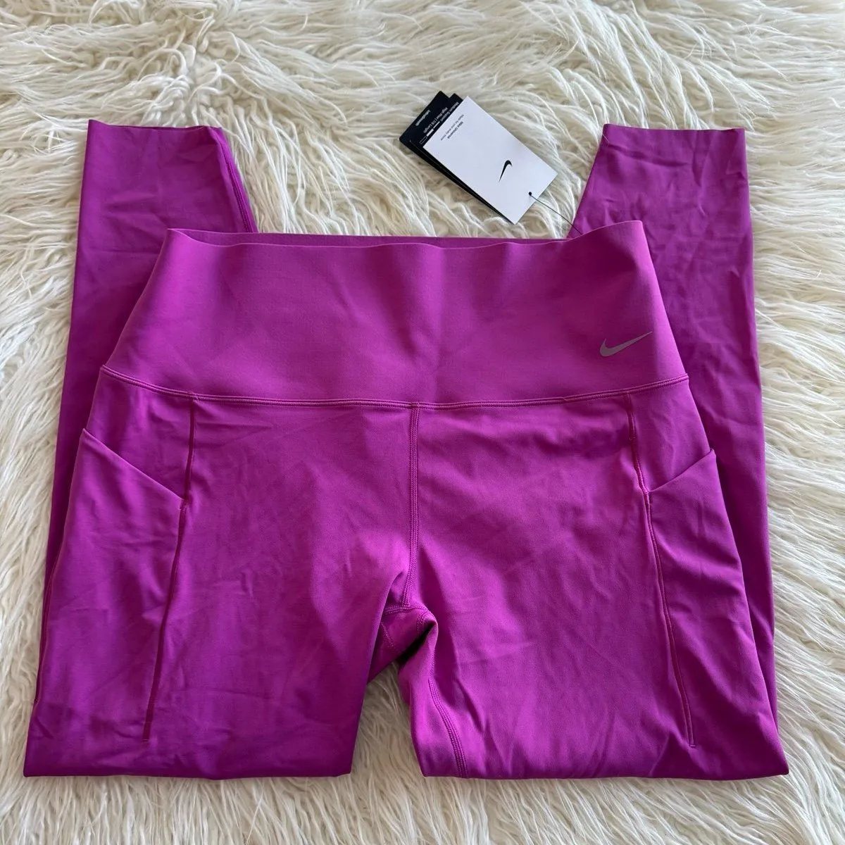 Nike Universa Medium Support High Waisted Leggings Hot Hot Fuchsia Size Xl - Image 5