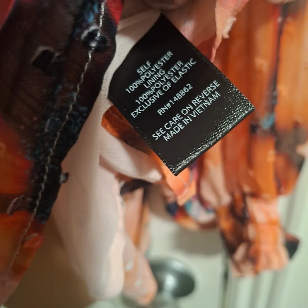 Torrid 2 Sz Multicolor Abstract Print Women's Top Orange - Image 5