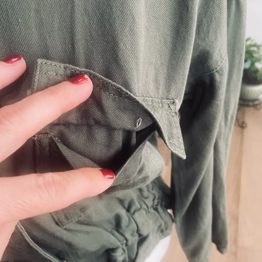 Green Utility Jacket with Stand - Image 2