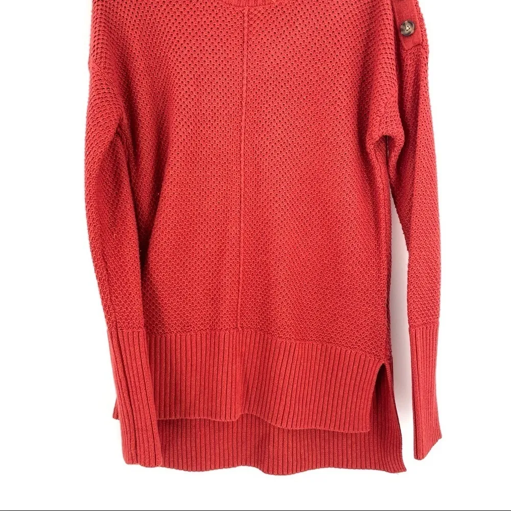 Rachel Zoe Crewneck Button Detail Tunic Sweater Long Sleeves - Image 3