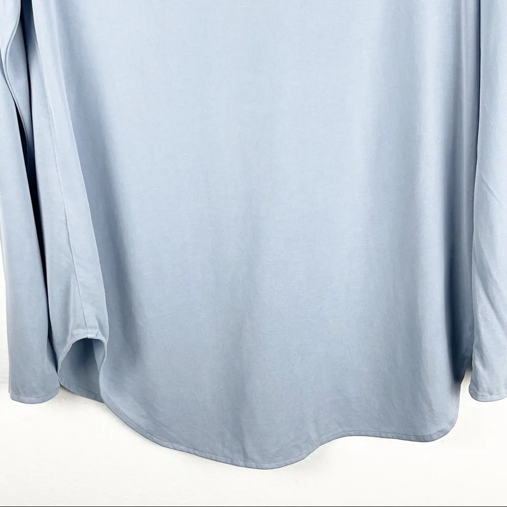 SOFT SURROUNDINGS Tia Light Blue Button Long Sleeves Flowy Tunic Top, Small - Image 6