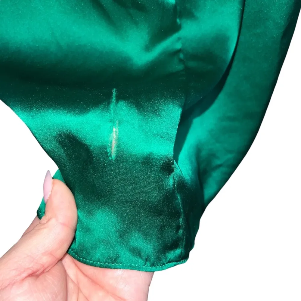 X Revolve Mezcal 100% Silk Maxi Gown In Dark Green - Image 9