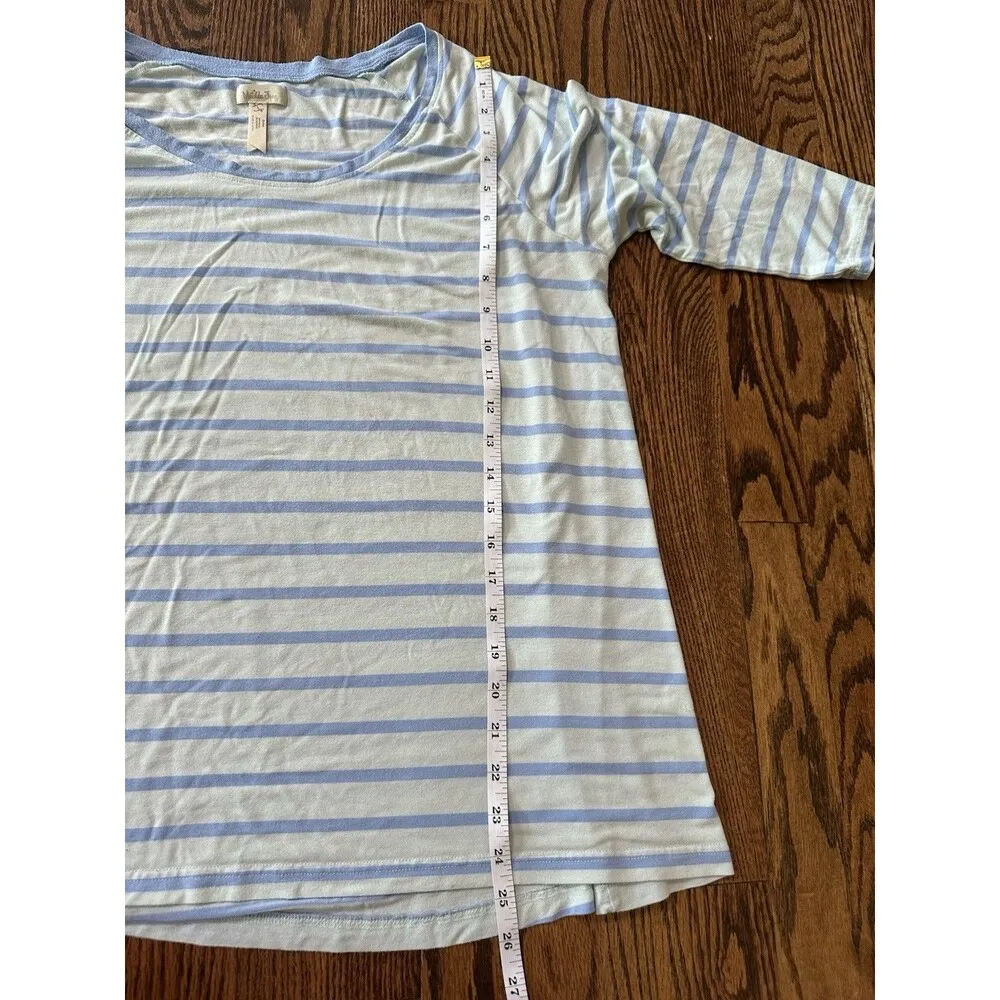 Matilda Jane T Shirt Womens Large Blue White Striped Long Sleeve Modal Blend Top - Image 6