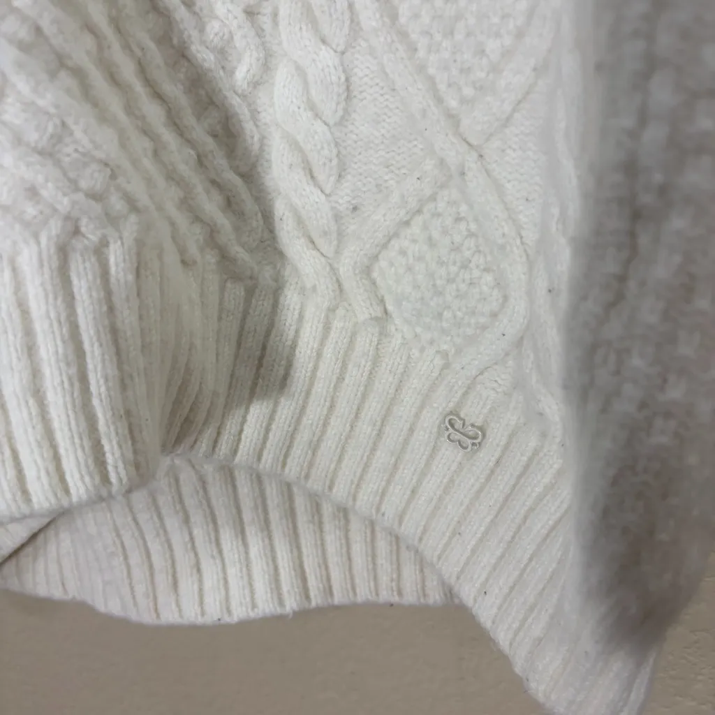 Sunday Best Aritzia Off White Cable Knit Fisherman Sweater Sz XS City Preppy EUC - Image 2