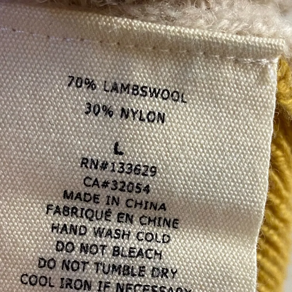 Yoon Anthropologie crewneck sweater lambs wool polka dotted cream Large Yellow - Image 8