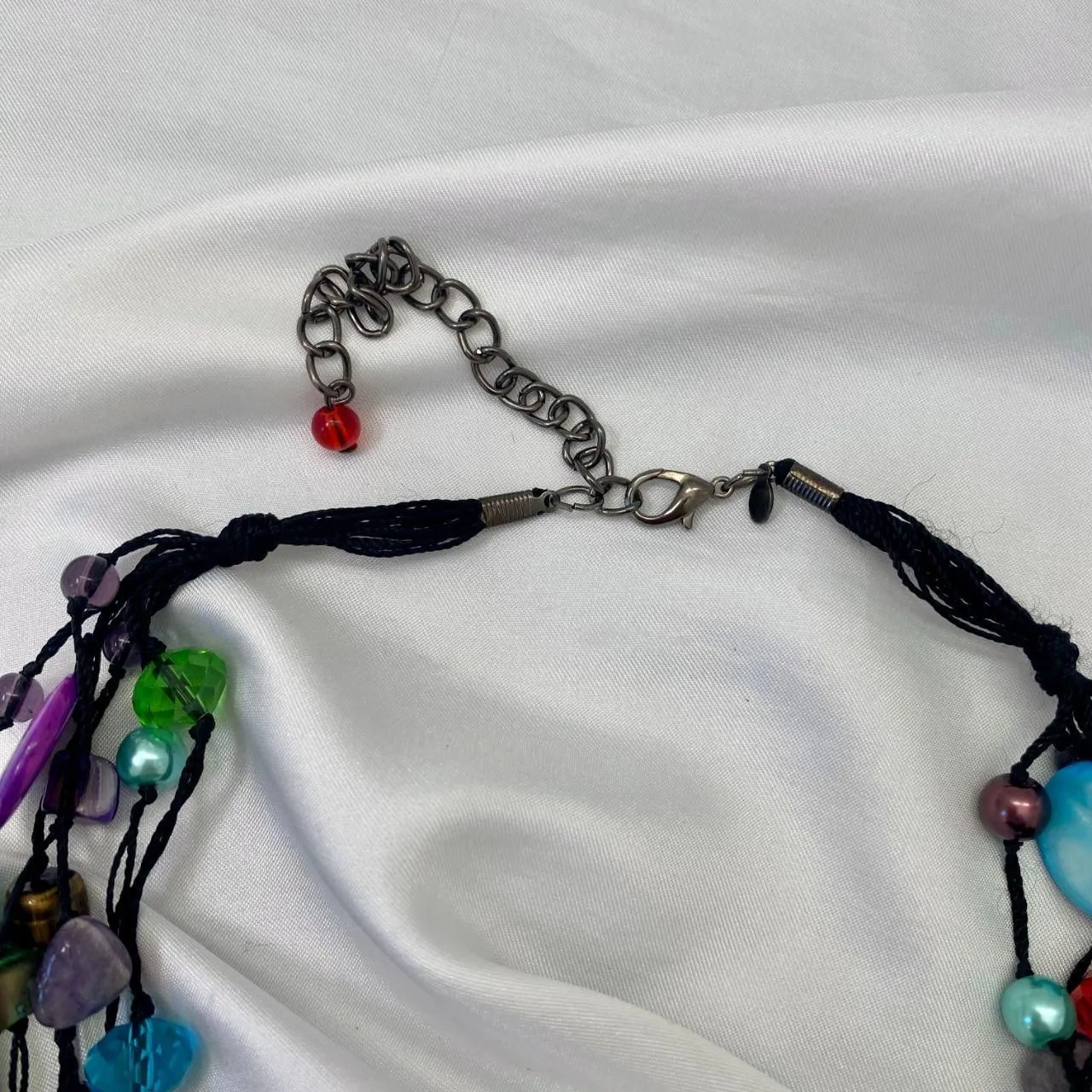 Early 2000's Signed Premier Designs Spectrum Multi Strand Stone Beaded Necklace - Image 5