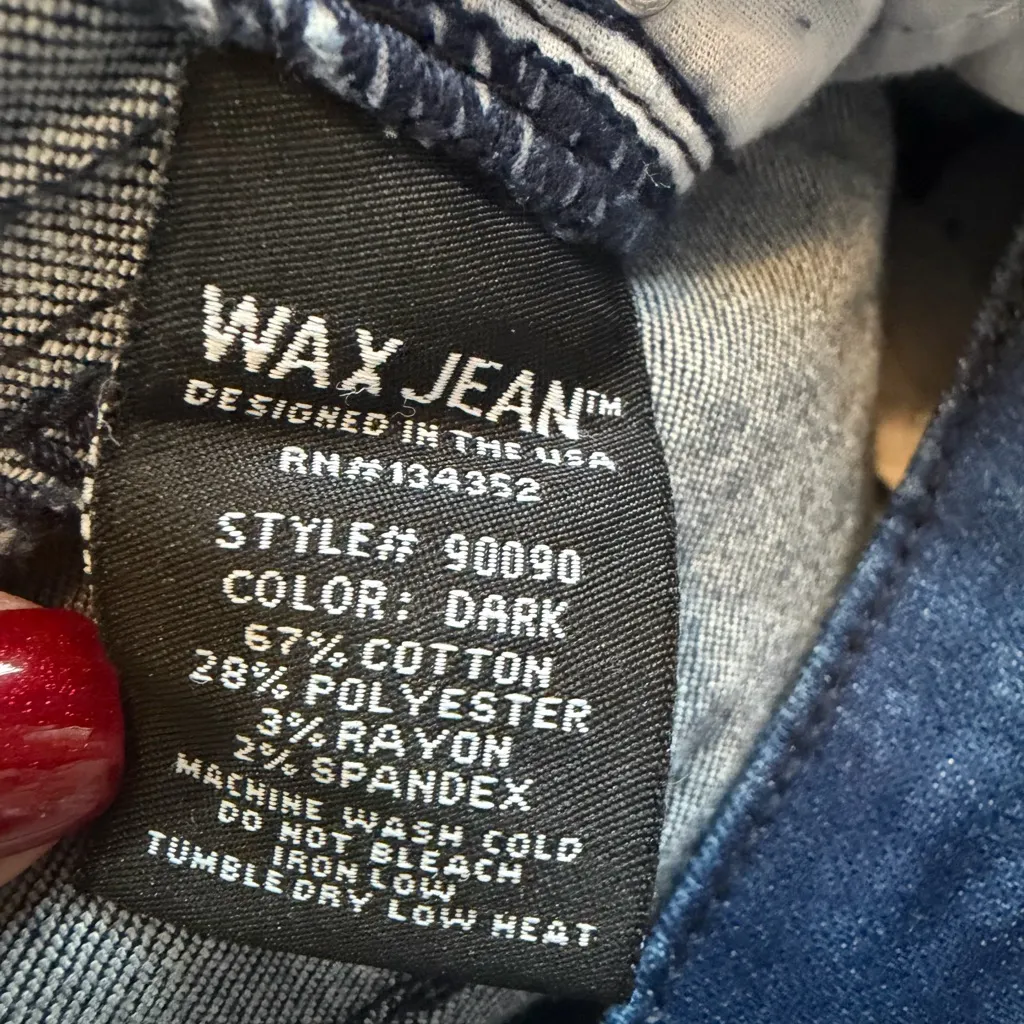 WAX JEAN Womens Butt I Love You Push-Up Destructed Skinny Crop Jeans Size 11 NWT - Image 3