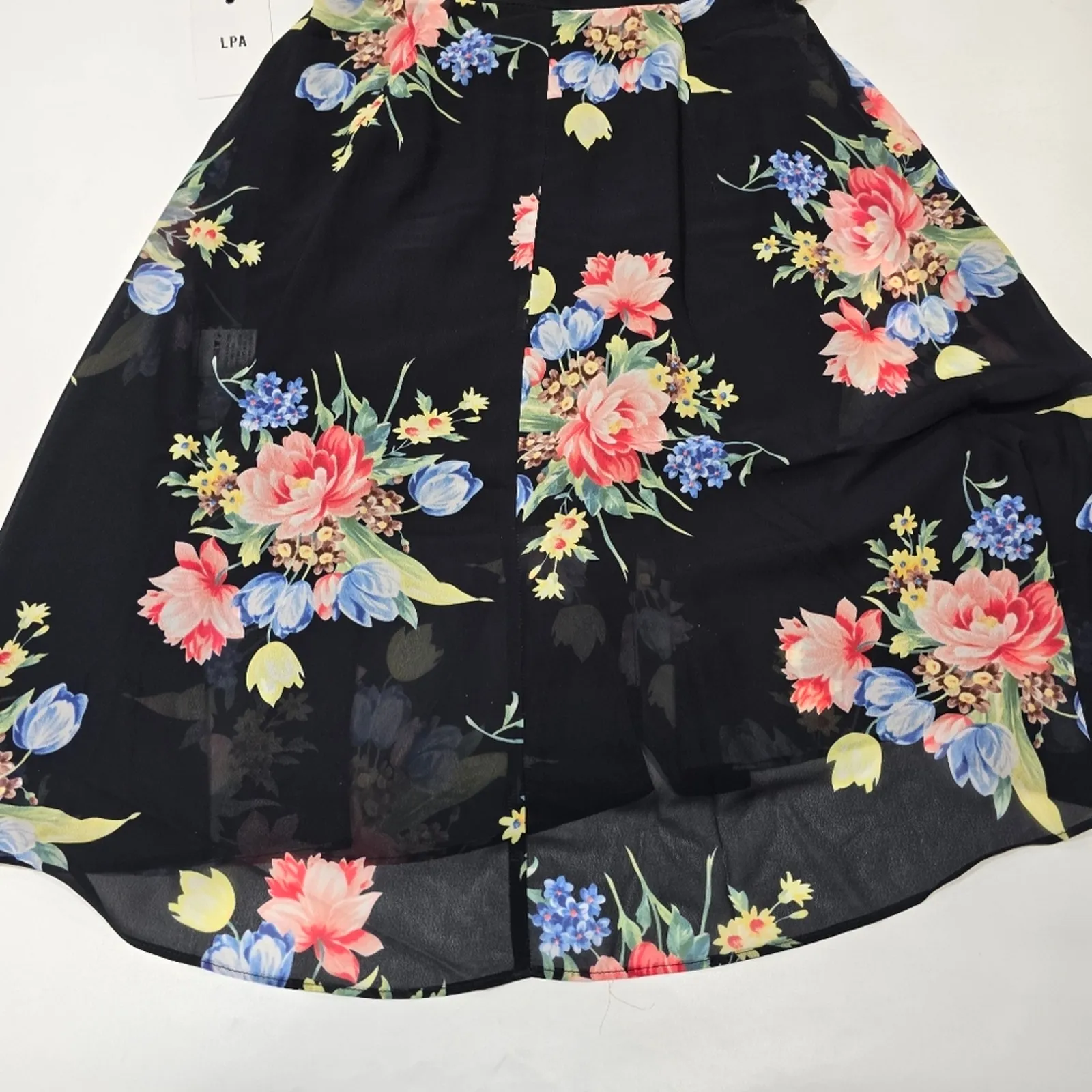 LPA Button Up Midi Dress in Midnight Roses Small - Image 12