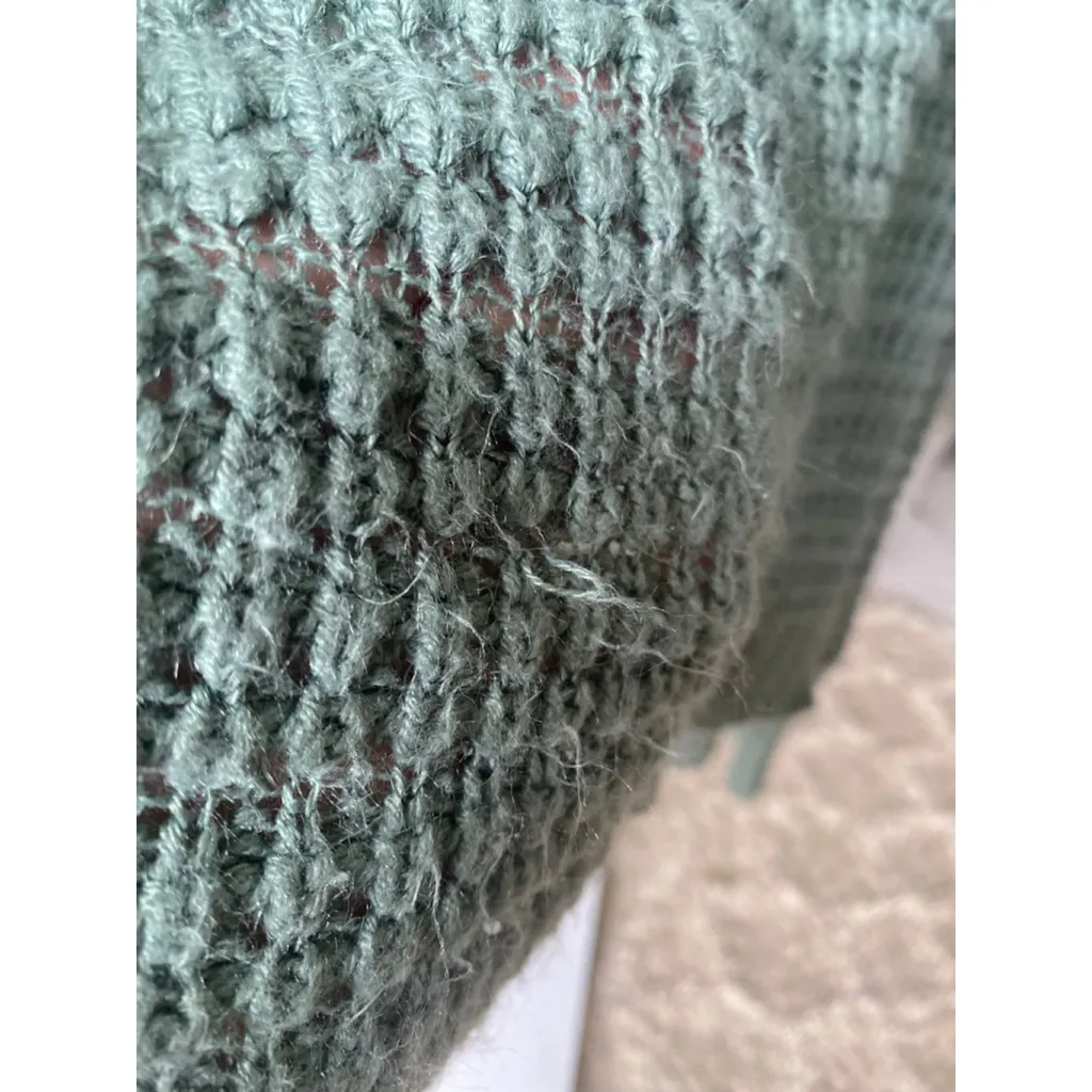 Express Loose Knit Pullover Sweater Seafoam Green Boho Teal Buttery Soft Winter - Image 6