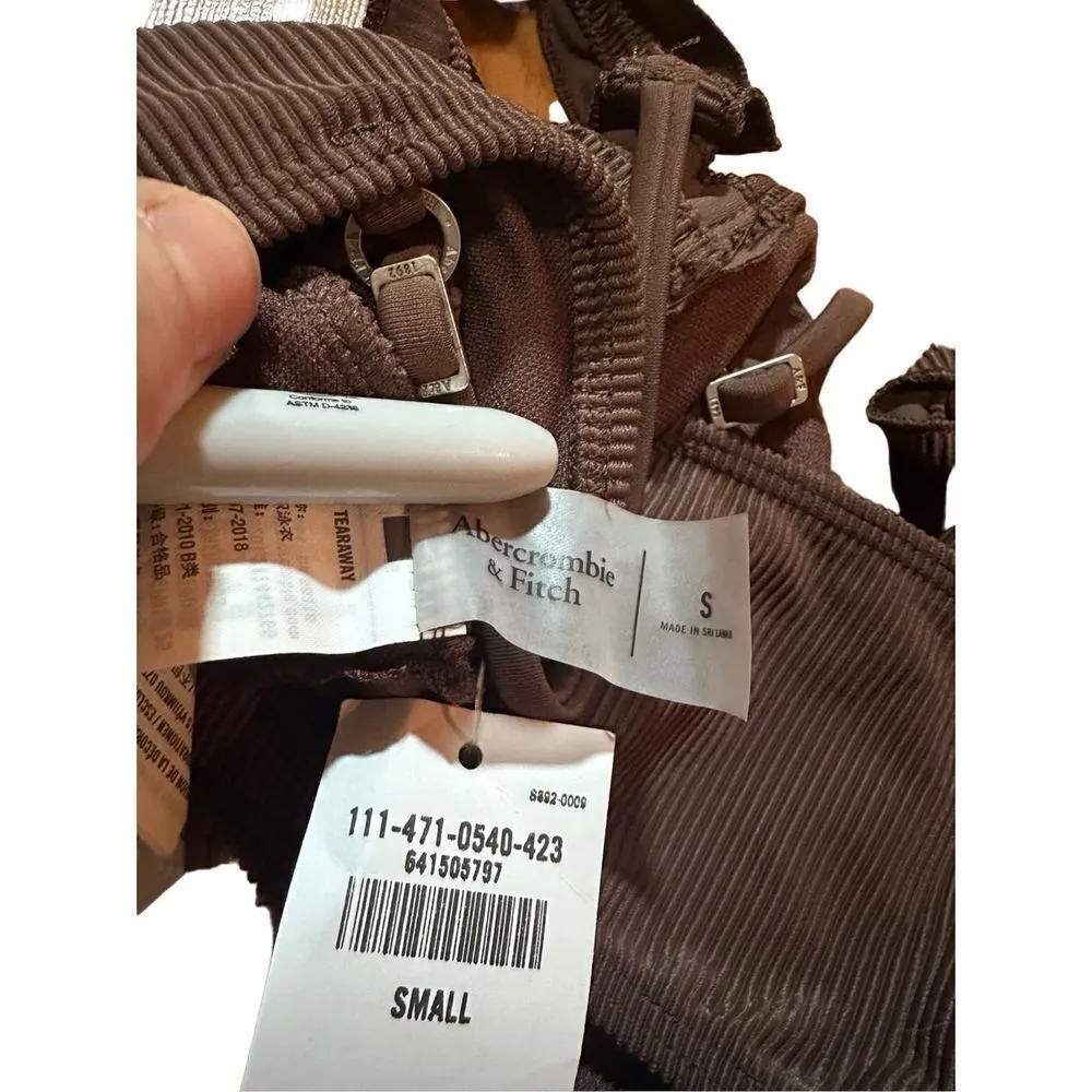NWT Abercrombie & Fitch brown ruffle sleeve bralette sz Small - Image 5